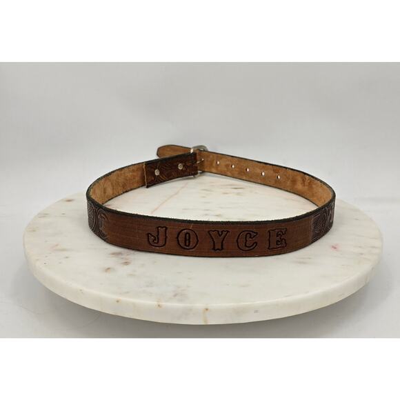 Vintage Tooled Leather Belt – “JOYCE” | Size 30 | Made in USA - Picture 1 of 5